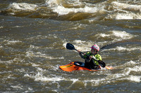 Kayaker at the James River Fall Line rapids, Richmond