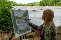 Riverscape artist at Pony Pasture Rapids, James River - Richmond