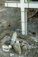 Gravesite with vodka bottle