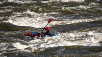 Kayaker at the fall line rapids