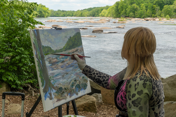 Riverscape artist at Pony Pasture Rapids, James River - Richmond