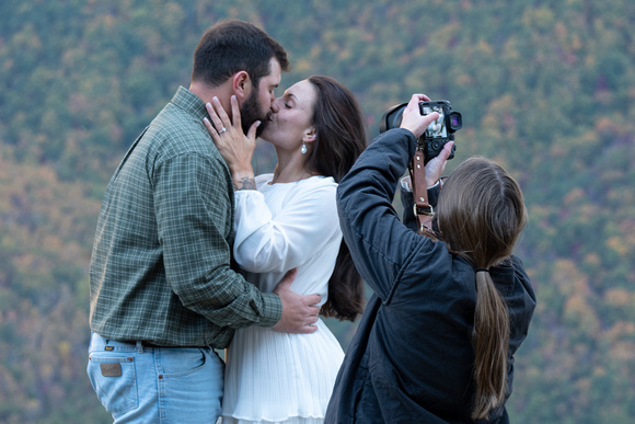 Photo shoot at sunset at Raven's Roost Overlook, Blue Ridge Parkway