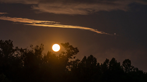 Moonset with Saturn over Tuckahoe Creek, Henrico