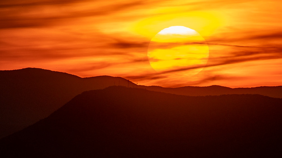 Sunset behind Massanutten Mountain from Shenandoah National Park