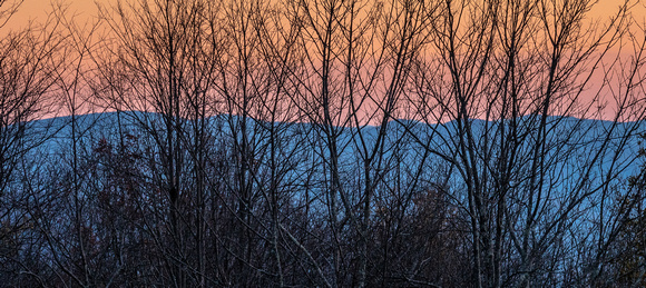 After sunset at Hazeltop Ridge Overlook, Shenandoah National Park