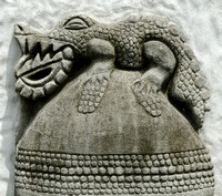 Chorotega-style crocodile in cement