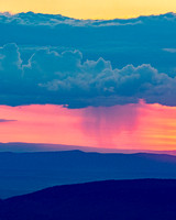 Sunset rainstorm from Crescent Rock Overlook in Shenandoah NP