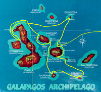 Galapagos cruises' map
