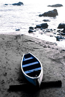 Beached canoe