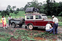 Putting the chains on the Land Rover