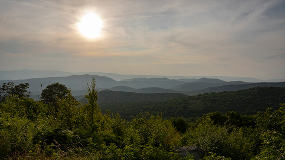 Setting sun from The Point Overlook, Shenandoah NP