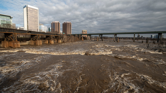 James River at flood stage