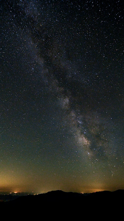 May Milky Way over Charlottesville from Pinnacles Overlook, Shenandoah NP