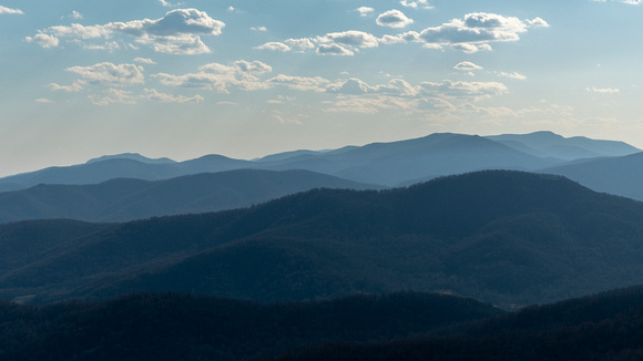 Stacked hills' cloudscape at Range View Overlook, Shenandoah NP