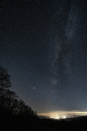 November Milky Way over the town of Shenandoah from Bearfence Mountain, Shenandoah NP