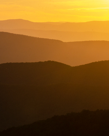 Stacked hills at sunset, Hazeltop Mountain Overlook, Shenandoah National Park